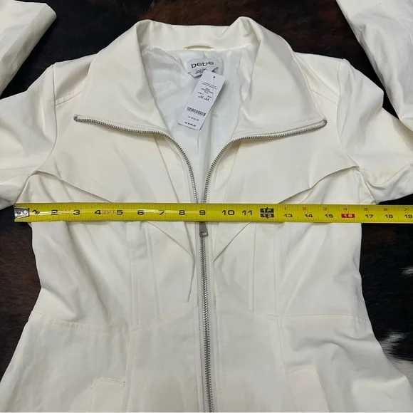 Bebe Margret Canvas Tea SZ Medium Ivory Coquette Fit And Flare Retail $169 NWT